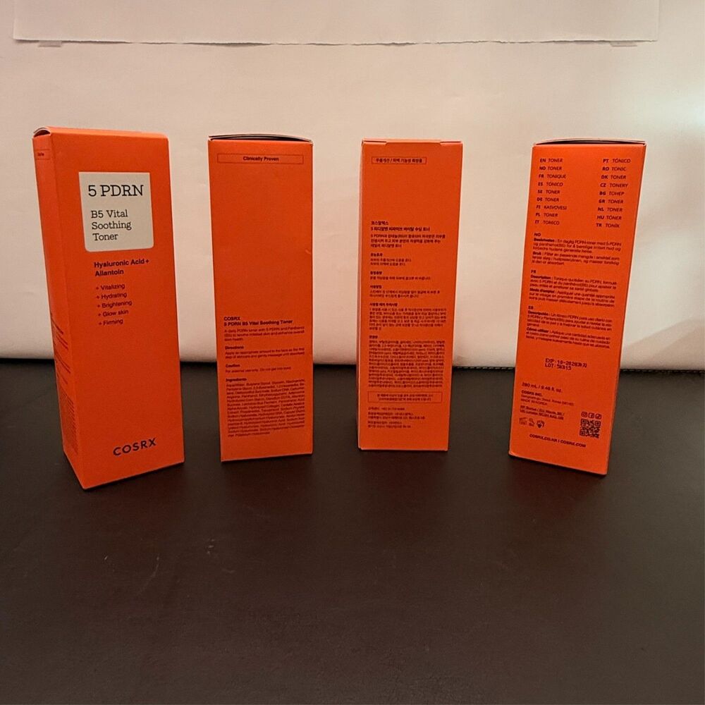 Lot of Four COSRX 5 PDRN B5 Vital Soothing Toner Hyaluronic Acid Allantoin NEW